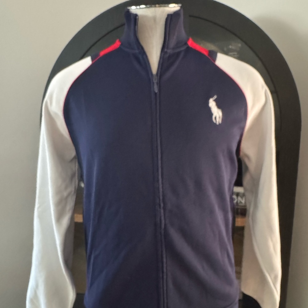 Ralph Lauren Polo Black and Red Full Zip Sweatshirt.